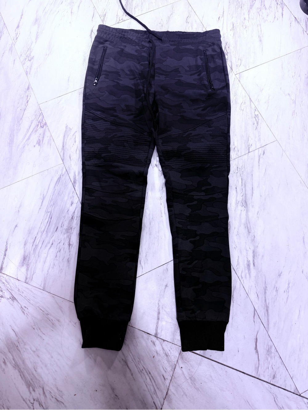Men's Black Camo Jogger Sweatpants